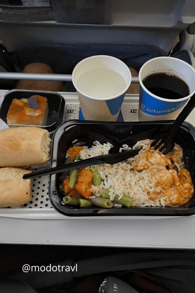 El almuerzo durante el vuelo